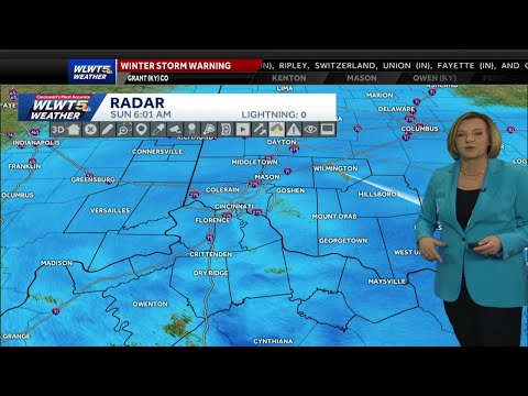 Heavy snowfall blankets Cincinnati overnight, continuing for most of Sunday