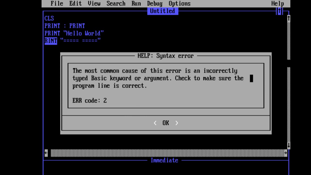 QBasic - Hello World
