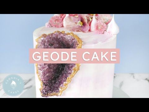 GEODE Cake Tutorial With HOMEMADE Sugar Crystals! | Georgia's Cakes