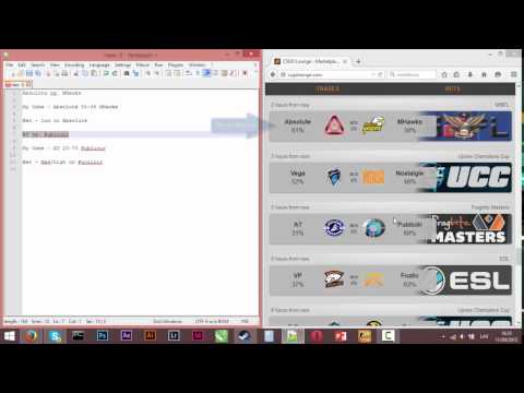 My odds Absolute vs. MHawks and AT vs. Publicir CSGO 11/09/2015