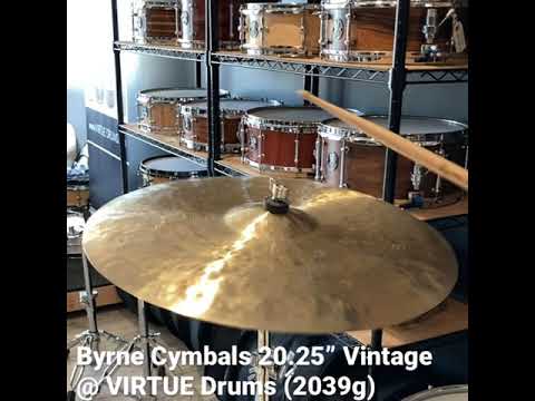 DEMO Byrne Cymbals 20" Vintage Series Ride (2039g) Hand Hammered Cymbal Jazz Buttery Wash - Video image 5