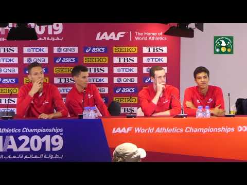 BEL Men's 4x400m Bronze Medallists Press Conference at Doha 2019 IAAF World Championships