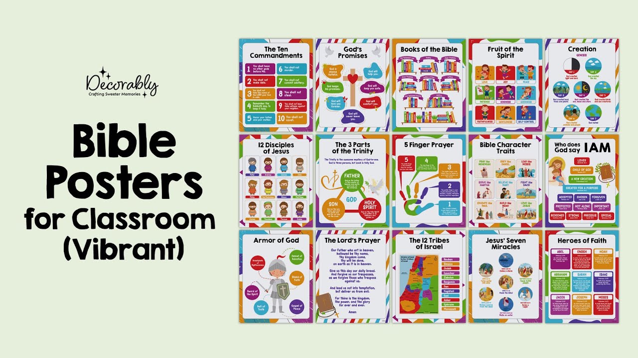✨🪷Brighten Your Classroom with Vibrant Bible Posters for Classroom!🌸🌿
