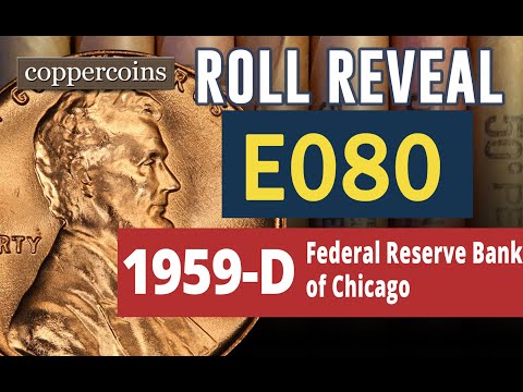 Coin Roll Hunt Reveal #E079 : 1959-D Fed Reserve of Chicago Original Roll