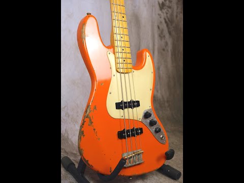 Luthier made Jazz Bass 2020 Aged Capri Orange image 22