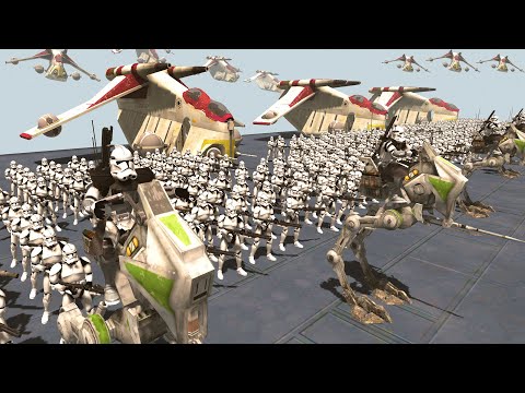 Clone Trooper LAAT Gunship Hangar Invasion... - Men of War: Star Wars Mod