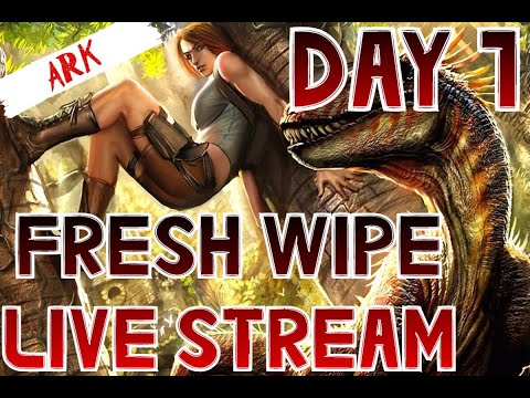 Day 1 Live Stream! Fresh Wipe! Trying To Survive On Capped Servers! Ark Survival Evolved PvP