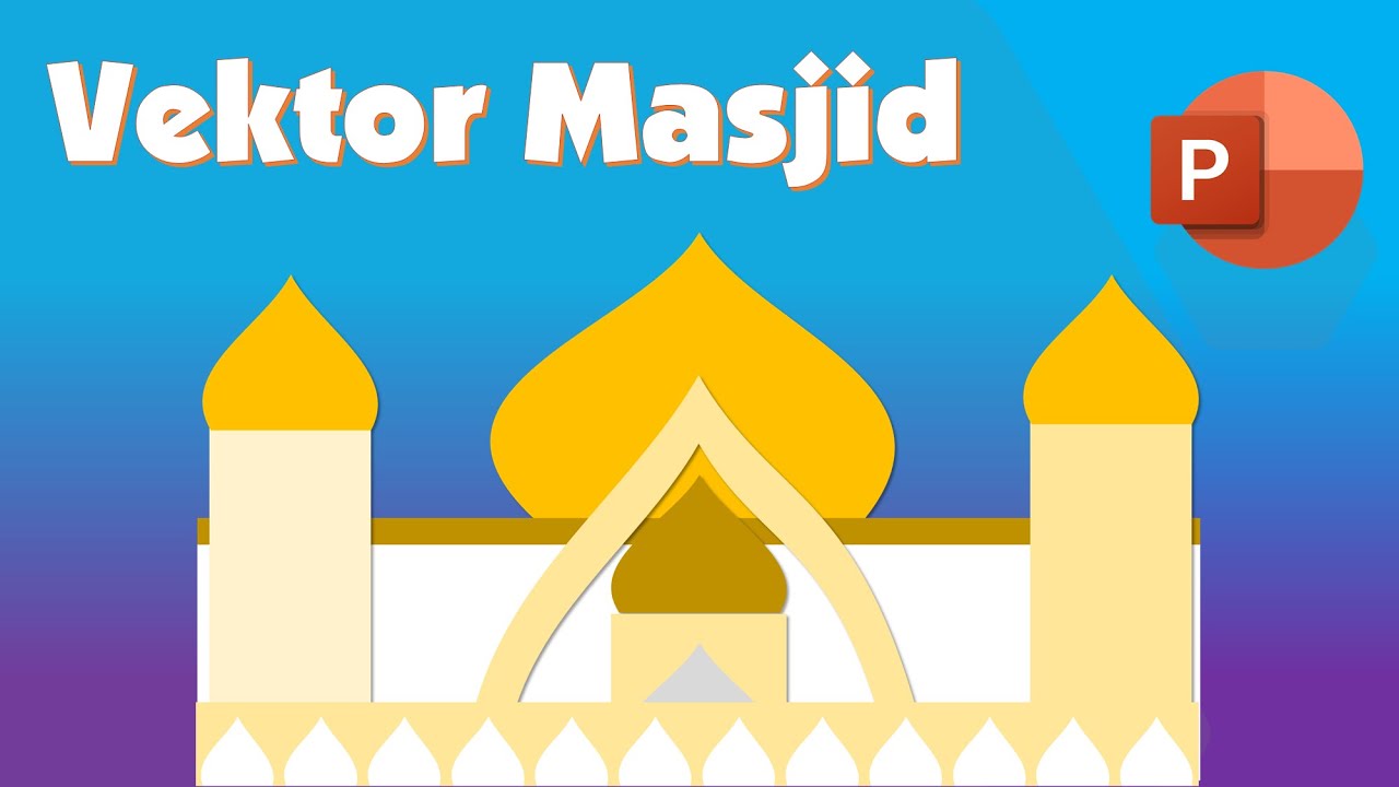 how to draw a mosque in powerpoint | bagaimana gambar Masjid di powerpoint