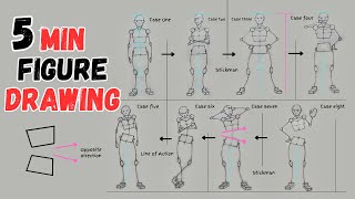 How to DRAW Figure in 5 mins using Simple SHAPES and Lines