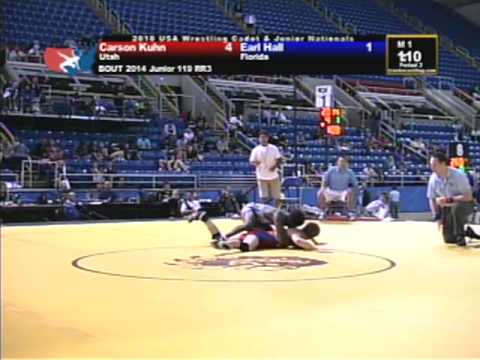 Junior Freestyle 119 pounds - Carson Kuhn vs. Earl Hall