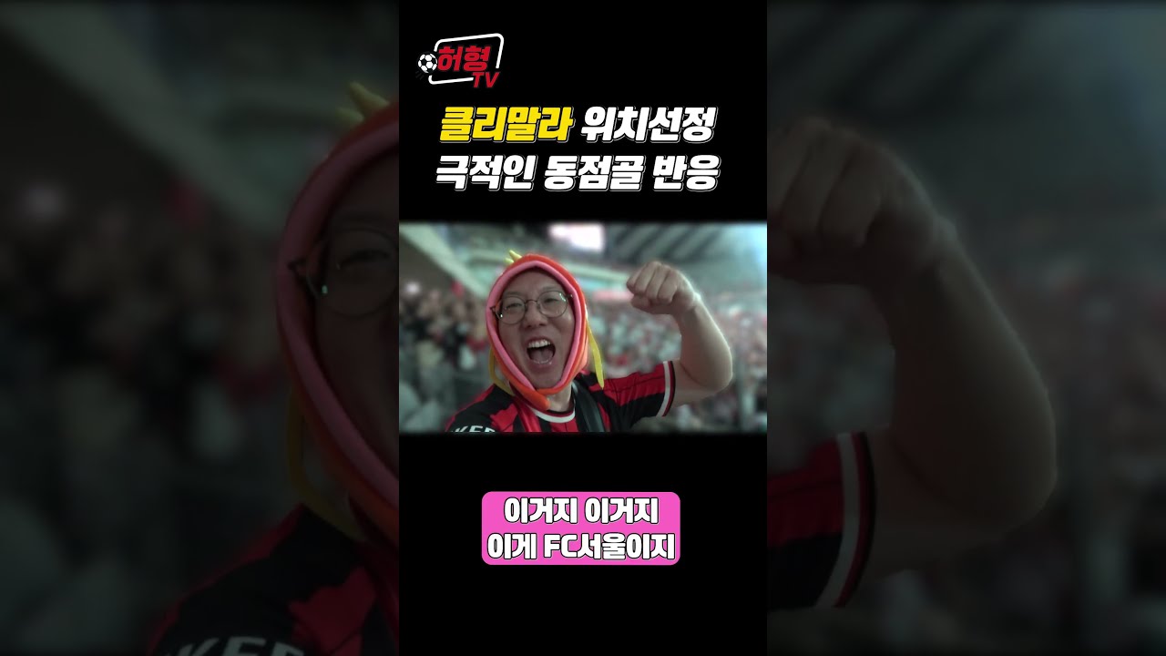 극적인 클라밀라 동점골 수호신 현장 반응  #k리그 #축구 #fc서울