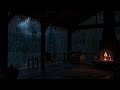 Rainy Night On A Cozy Porch Crackling Fire Thunderstorm Sounds For Deep Relaxation ️