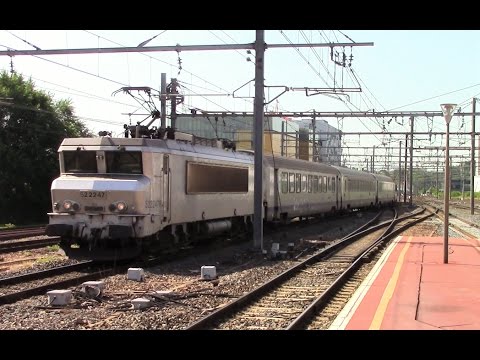 SNCF Passenger and freight trains in Lyon, France - July 2016
