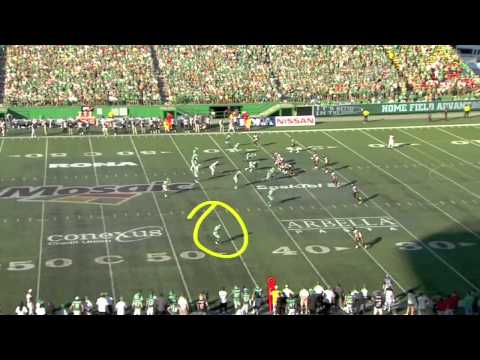 Henry Burris 52 yard completion to Sam Giguere - July 28, 2012