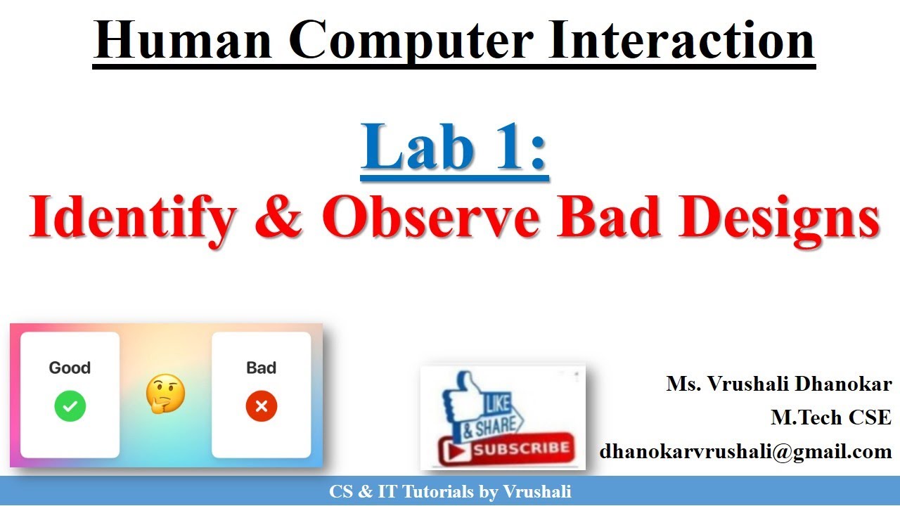 HCI Lab 1: Identify & Observe Bad Designs | HCI Full Course