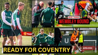 Martinez,Hojlund,Mainoo,Varane,Shaw,Kambwala| Man United training & injury updates ahead of Coventry