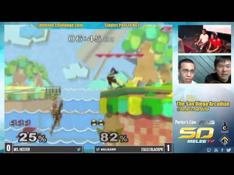The San Diego Arcadian - Ms. Hester (Falco) vs [GLG] BlackPR (Falcon) SSBM Pool 10 - Melee