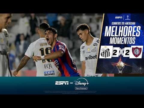 Gols e lances de Santos x San Lorenzo