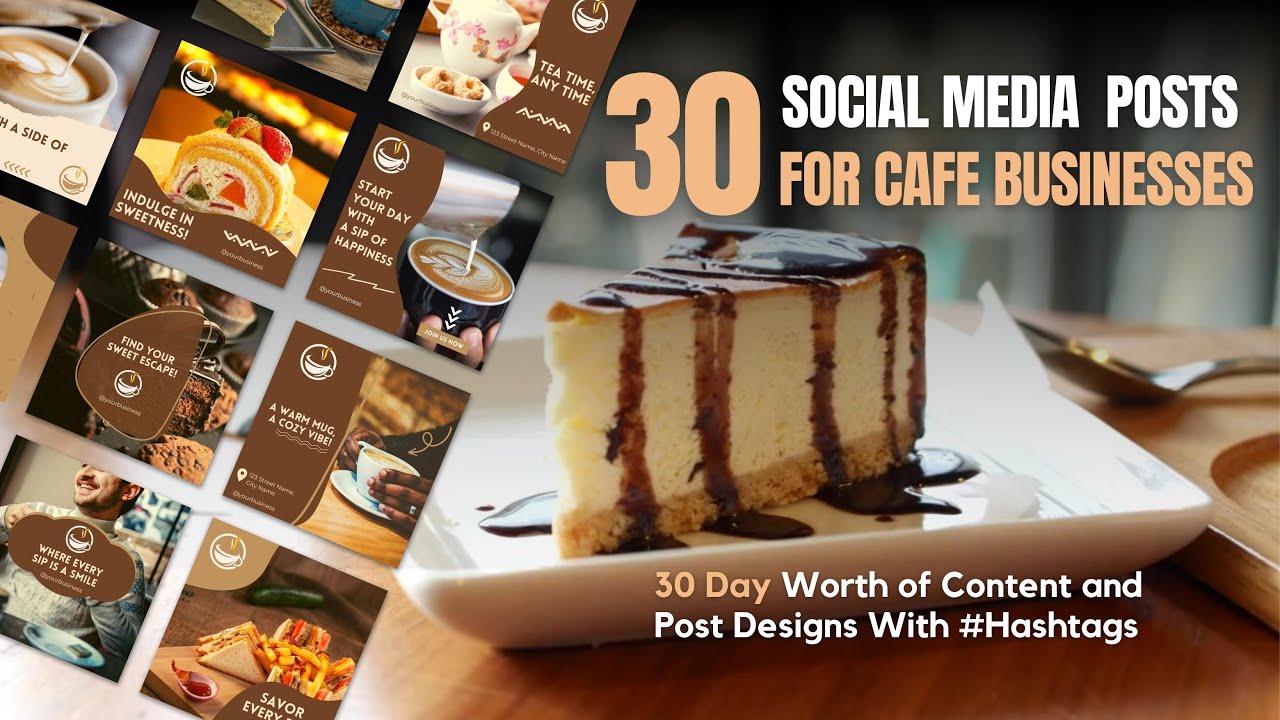 30 x Social Media Post Designs For Cafes and Coffee Shops | Canva Social Media Templates For Cafes