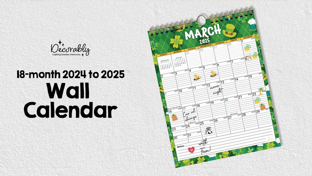 Master Your Year 📆with The 2024 Wall Calendar with Vibrant Stickers and Colorfu Design 🌟📆