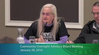 Community Oversight Advisory Board Meeting, January 28, 2016