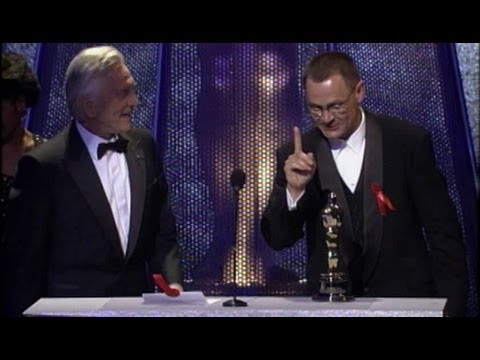 Janusz Kaminski winning the Oscar® for Cinematography for "Schindler's List"