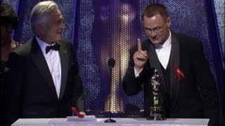 Janusz Kaminski winning the Oscar® for Cinematography for 