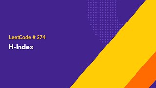 YouTube video 'H-Index - LeetCode 274 - Java Solution'