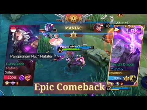 TOP GLOBAL MOSKOV VS TOP GLOBAL NATALIA! HOW TO COMEBACK A LOSING GAME! INTENSE GAMEPLAY! MLBB