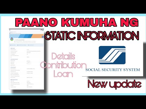 PAANO KUMUHA NG STATIC INFORMATION SA SSS | NEW UPDATE SSS | how to get static information SSS