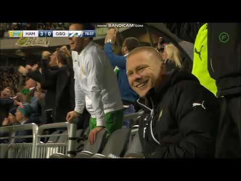 Hammarby legend Kennedy Bakircioglu celebrates dreamgoal by drinking beer