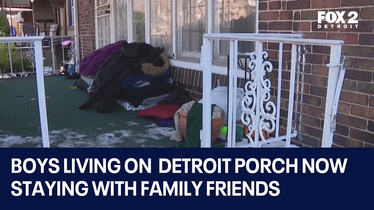 Boys living on  Detroit porch now staying with family friends