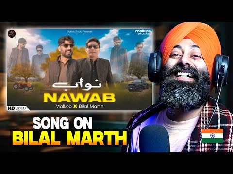 Indian Reaction on NAWAB | Malkoo X Bilal Marth | PunjabiReel TV