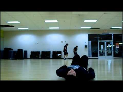 Fooling around at practice.