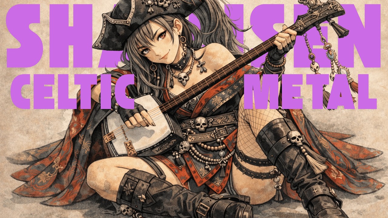 Shamisen Celtic Metal 💜 Sea Shanty Riffs & War Drums | Pirate Folk Fury
