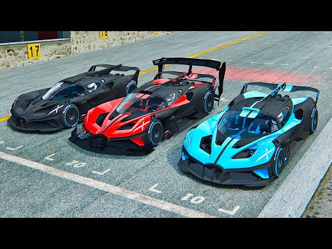 Bugatti Bolide GTR vs Bugatti Bolide Carbon Edition vs Bugatti Bolide - Drag Race