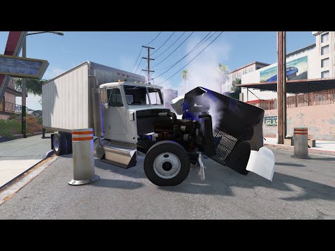 Cars vs Bollards – BeamNG.Drive