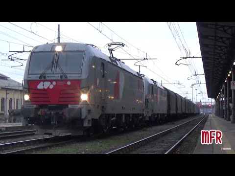 E191.011 ed E191.012 SIEMENS VECTRON di CFI sul MRS PIADENA - TERNI: arrivo e partenza da CREMONA.