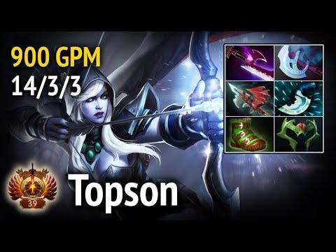 Topson OG Drow Ranger Mid Lane. Full game. Dota 2