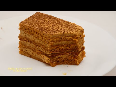 Homemade cakes with caramel cream.