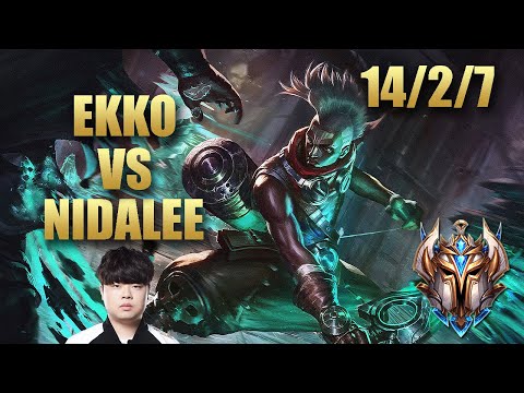SKT T1 Clid Ekko Jungle Vs Nidalee  - KR Challenger Patch 9.20