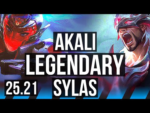 AKALI vs SYLAS (MID) | 9/0/1, Legendary | KR Grandmaster | 25.21