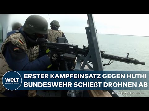 ROTES MEER: Erster Kampfeinsatz! Deutsche Fregatte "Hessen" schießt Drohnen der Huthi ab