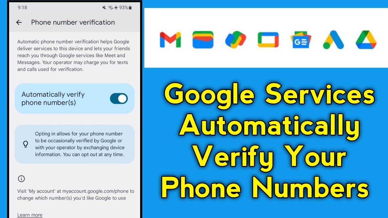 Google Services Automatically Verify your Phone Numbers when you Change Phone Number