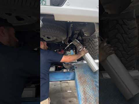 Cut the Exhaust Tip of the Truck😬 #trucks #diesel #stance #power #speed #trending #viral #shorts
