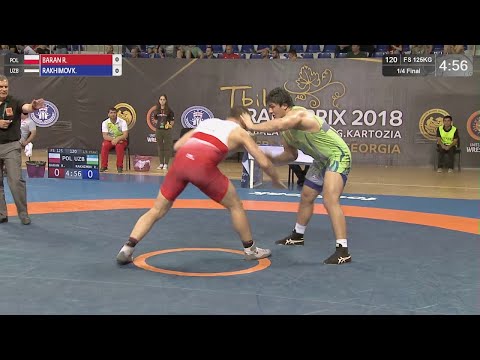 1/4 FS - 125 kg: R. BARAN (POL) v. K. RAKHIMOV (UZB)