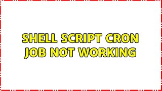 shell script cron job not working