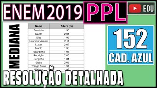 [ENEM 2019 PPL] 152 📘 MEDIANA O quadro apresenta a relação dos jogadores que fizeram parte da