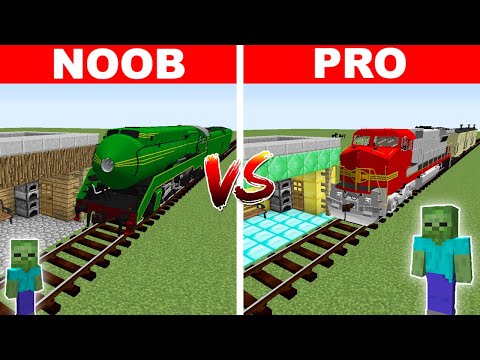 NOOB VS PRO TREN İSTASYONU YAPMAK 😱 - Minecraft