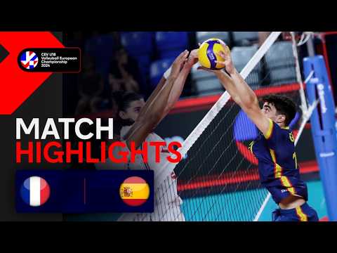 Highlights | France vs. Spain - CEV U18 Volleyball European Championship 2024 | Men SF